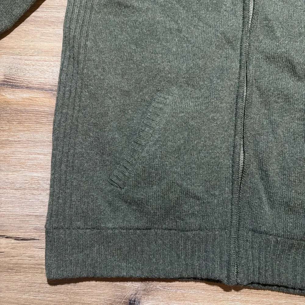 Barbour Full Zip Jumper Green Mens LARGE Soft Lambswool Hilltop Thru Seaweed
